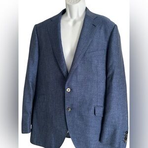 BARTORELLI NAPOLI MENS BLAZER SILK BLUE ABITO SARTORIALE 48R‎